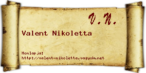 Valent Nikoletta névjegykártya