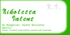 nikoletta valent business card